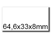 wereinaristea EtichetteAutoadesive. in carta. 64.6x33.8(33.8x64.6mm) Carta BIANCO, adesivo Permanente, angoli a spigolo, per ink-jet, laser e fotocopiatrici, su foglio A4 (210x297mm) bra3043