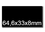 wereinaristea EtichetteAutoadesive, 64,6x33,8(33,8x64,6mm) Carta NERO, adesivo Permanente, angoli a spigolo, per ink-jet, laser e fotocopiatrici, su foglio A4 (210x297mm) bra3043NE