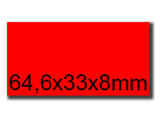 wereinaristea EtichetteAutoadesive, 64,6x33,8(33,8x64,6mm) Carta ROSSO, adesivo Permanente, angoli a spigolo, per ink-jet, laser e fotocopiatrici, su foglio A4 (210x297mm).