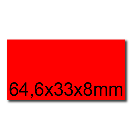 wereinaristea EtichetteAutoadesive, 64,6x33,8(33,8x64,6mm) Carta ROSSO, adesivo Permanente, angoli a spigolo, per ink-jet, laser e fotocopiatrici, su foglio A4 (210x297mm).