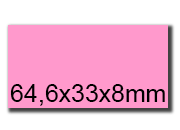 wereinaristea EtichetteAutoadesive, 64,6x33,8(33,8x64,6mm) Carta ROSA, adesivo Permanente, angoli a spigolo, per ink-jet, laser e fotocopiatrici, su foglio A4 (210x297mm) bra3043RS