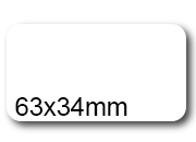 wereinaristea EtichetteAutoadesive. in carta. 63x34(34x63mm) Carta BIANCO, adesivo Permanente, angoli arrotondati, per ink-jet, laser e fotocopiatrici, su foglio A4 (210x297mm) bra3044