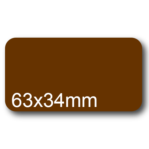 wereinaristea EtichetteAutoadesive. in carta. 63x34(34x63mm) Carta MARRONE, adesivo Permanente, angoli arrotondati, per ink-jet, laser e fotocopiatrici, su foglio A4 (210x297mm).