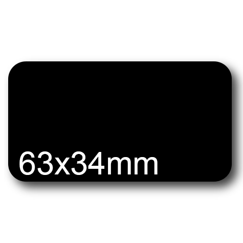 wereinaristea EtichetteAutoadesive. in carta. 63x34(34x63mm) Carta NERO, adesivo Permanente, angoli arrotondati, per ink-jet, laser e fotocopiatrici, su foglio A4 (210x297mm).