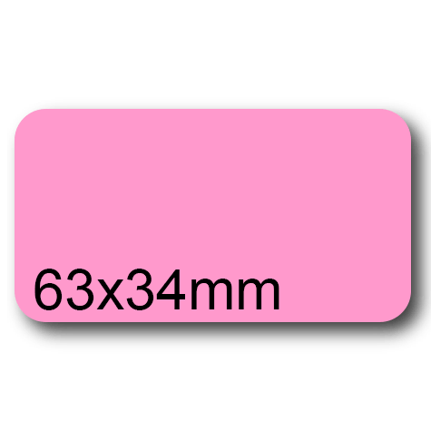wereinaristea EtichetteAutoadesive. in carta. 63x34(34x63mm) Carta ROSA, adesivo Permanente, angoli arrotondati, per ink-jet, laser e fotocopiatrici, su foglio A4 (210x297mm).