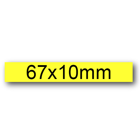 wereinaristea EtichetteAutoadesive, 67x10(10x67mm) Carta GIALLO, adesivo Permanente, angoli a spigolo, per ink-jet, laser e fotocopiatrici, su foglio A4 (210x297mm).