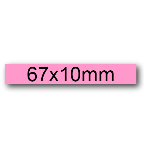wereinaristea EtichetteAutoadesive, 67x10(10x67mm) Carta ROSA, adesivo Permanente, angoli a spigolo, per ink-jet, laser e fotocopiatrici, su foglio A4 (210x297mm).