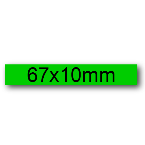 wereinaristea EtichetteAutoadesive, 67x10(10x67mm) Carta VERDE, adesivo Permanente, angoli a spigolo, per ink-jet, laser e fotocopiatrici, su foglio A4 (210x297mm).