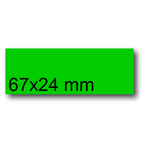 wereinaristea EtichetteAutoadesive, 67x24(24x67mm) Carta VERDE, adesivo Permanente, angoli a spigolo, per ink-jet, laser e fotocopiatrici, su foglio A4 (210x297mm).
