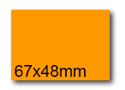 wereinaristea EtichetteAutoadesive, 67x48(48x67mm) Carta ARANCIONE, adesivo Permanente, angoli a spigolo, per ink-jet, laser e fotocopiatrici, su foglio A4 (210x297mm).