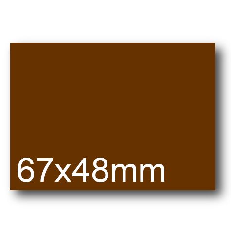 wereinaristea EtichetteAutoadesive, 67x48(48x67mm) Carta MARRONE, adesivo Permanente, angoli a spigolo, per ink-jet, laser e fotocopiatrici, su foglio A4 (210x297mm).