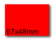 wereinaristea EtichetteAutoadesive, 67x48(48x67mm) Carta ROSSO, adesivo Permanente, angoli a spigolo, per ink-jet, laser e fotocopiatrici, su foglio A4 (210x297mm).