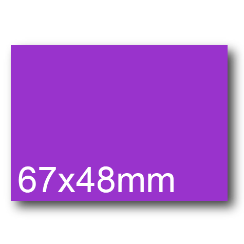 wereinaristea EtichetteAutoadesive, 67x48(48x67mm) Carta VIOLA, adesivo Permanente, angoli a spigolo, per ink-jet, laser e fotocopiatrici, su foglio A4 (210x297mm).