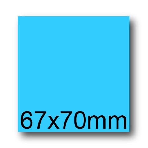 wereinaristea EtichetteAutoadesive, COPRENTE AZZURRA, 67x70 Etichette 70x67con adesivo PERMANENTE, angoli a spigolo, per ink-jet, laser e fotocopiatrici, su foglio A4 (210x297mm).