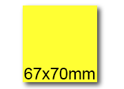 wereinaristea EtichetteAutoadesive, COPRENTE CartaGIALLA, 67x70 Etichette 70x67con adesivo PERMANENTE, angoli a spigolo, per ink-jet, laser e fotocopiatrici, su foglio A4 (210x297mm).