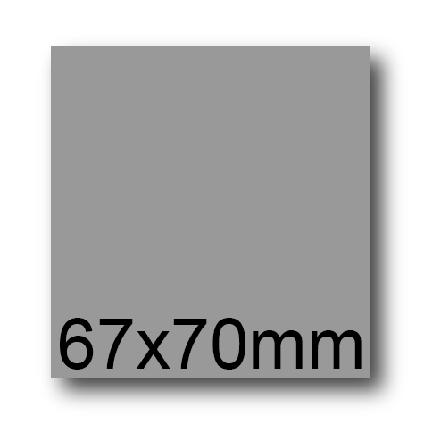 wereinaristea EtichetteAutoadesive, 67x70(70x67mm) Carta GRIGIO, adesivo Permanente, angoli a spigolo, per ink-jet, laser e fotocopiatrici, su foglio A4 (210x297mm).