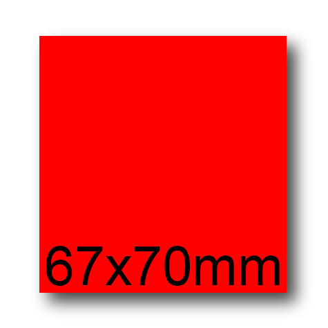 wereinaristea EtichetteAutoadesive, COPRENTE CartaROSSA, 67x70 Etichette 70x67con adesivo PERMANENTE, angoli a spigolo, per ink-jet, laser e fotocopiatrici, su foglio A4 (210x297mm).