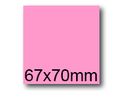 wereinaristea EtichetteAutoadesive, 67x70(70x67mm) Carta ROSA, adesivo Permanente, angoli a spigolo, per ink-jet, laser e fotocopiatrici, su foglio A4 (210x297mm).