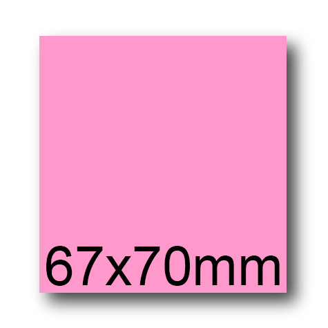 wereinaristea EtichetteAutoadesive, 67x70(70x67mm) Carta ROSA, adesivo Permanente, angoli a spigolo, per ink-jet, laser e fotocopiatrici, su foglio A4 (210x297mm).