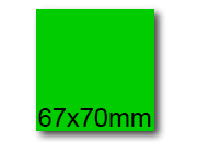 wereinaristea EtichetteAutoadesive, COPRENTE CartaVERDE, 67x70 Etichette 70x67con adesivo PERMANENTE, angoli a spigolo, per ink-jet, laser e fotocopiatrici, su foglio A4 (210x297mm).