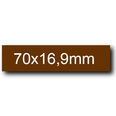 wereinaristea EtichetteAutoadesive. in carta. 70x16.9(16.9x70mm) Carta. 70x17(17x70mm) Carta. MARRONE, adesivo Permanente, angoli a spigolo, per ink-jet, laser e fotocopiatrici, su foglio A4 (210x297mm).