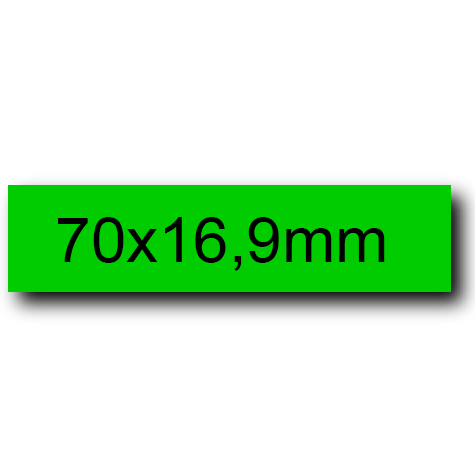 wereinaristea EtichetteAutoadesive. in carta. 70x16.9(16.9x70mm) Carta. 70x17(17x70mm) Carta. VERDE, adesivo Permanente, angoli a spigolo, per ink-jet, laser e fotocopiatrici, su foglio A4 (210x297mm).