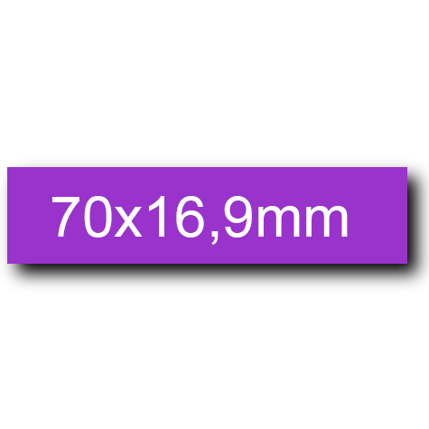 wereinaristea EtichetteAutoadesive. in carta. 70x16.9(16.9x70mm) Carta. 70x17(17x70mm) Carta. VIOLA, adesivo Permanente, angoli a spigolo, per ink-jet, laser e fotocopiatrici, su foglio A4 (210x297mm).