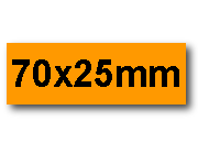 wereinaristea EtichetteAutoadesive. in carta. 70x25mm(25x70mm) Carta.  ARANCIONE, adesivo Permanente, angoli a spigolo, per ink-jet, laser e fotocopiatrici, su foglio A4 (210x297mm) BRA3052ar