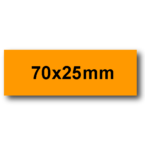 wereinaristea EtichetteAutoadesive. in carta. 70x25mm(25x70mm) Carta.  ARANCIONE, adesivo Permanente, angoli a spigolo, per ink-jet, laser e fotocopiatrici, su foglio A4 (210x297mm).