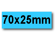 wereinaristea EtichetteAutoadesive. in carta. 70x25mm(25x70mm) Carta.  AZZURRO, adesivo Permanente, angoli a spigolo, per ink-jet, laser e fotocopiatrici, su foglio A4 (210x297mm) bra3052AZ