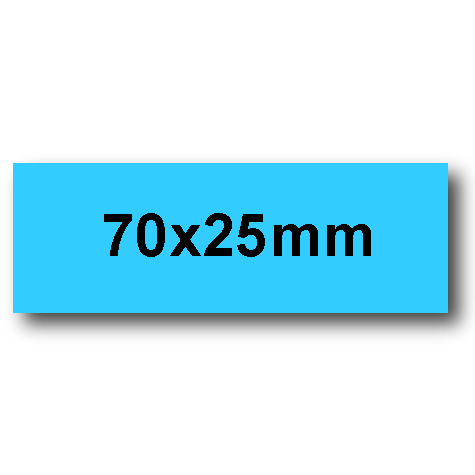 wereinaristea EtichetteAutoadesive. in carta. 70x25mm(25x70mm) Carta.  AZZURRO, adesivo Permanente, angoli a spigolo, per ink-jet, laser e fotocopiatrici, su foglio A4 (210x297mm).