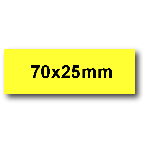 wereinaristea EtichetteAutoadesive. in carta. 70x25mm(25x70mm) Carta.  GIALLO, adesivo Permanente, angoli a spigolo, per ink-jet, laser e fotocopiatrici, su foglio A4 (210x297mm).