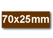 wereinaristea EtichetteAutoadesive. in carta. 70x25mm(25x70mm) Carta.  MARRONE, adesivo Permanente, angoli a spigolo, per ink-jet, laser e fotocopiatrici, su foglio A4 (210x297mm) BRA3052ma