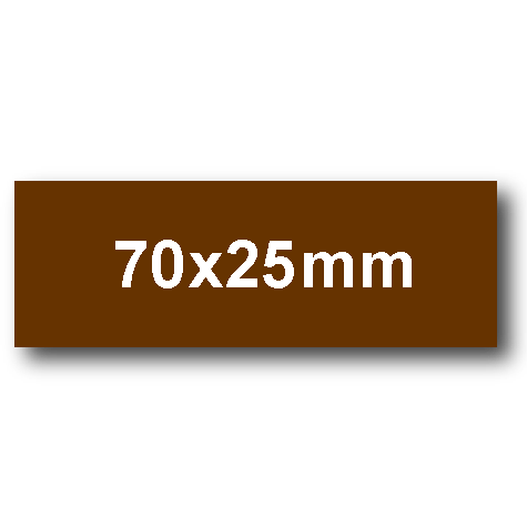 wereinaristea EtichetteAutoadesive. in carta. 70x25mm(25x70mm) Carta.  MARRONE, adesivo Permanente, angoli a spigolo, per ink-jet, laser e fotocopiatrici, su foglio A4 (210x297mm).