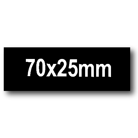 wereinaristea EtichetteAutoadesive. in carta. 70x25mm(25x70mm) Carta.  NERO, adesivo Permanente, angoli a spigolo, per ink-jet, laser e fotocopiatrici, su foglio A4 (210x297mm).