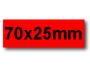 wereinaristea EtichetteAutoadesive. in carta. 70x25mm(25x70mm) Carta.  ROSSO, adesivo Permanente, angoli a spigolo, per ink-jet, laser e fotocopiatrici, su foglio A4 (210x297mm) bra3052RO