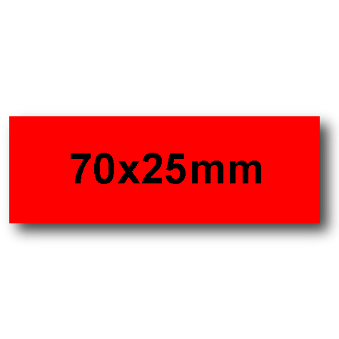 wereinaristea EtichetteAutoadesive. in carta. 70x25mm(25x70mm) Carta.  ROSSO, adesivo Permanente, angoli a spigolo, per ink-jet, laser e fotocopiatrici, su foglio A4 (210x297mm).