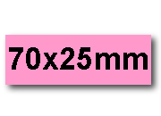 wereinaristea EtichetteAutoadesive. in carta. 70x25mm(25x70mm) Carta.  ROSA, adesivo Permanente, angoli a spigolo, per ink-jet, laser e fotocopiatrici, su foglio A4 (210x297mm) BRA3052rs