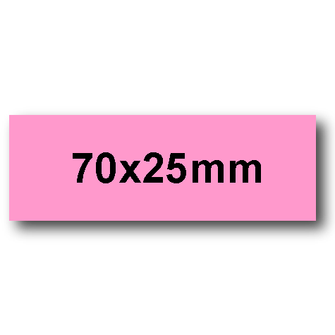 wereinaristea EtichetteAutoadesive. in carta. 70x25mm(25x70mm) Carta.  ROSA, adesivo Permanente, angoli a spigolo, per ink-jet, laser e fotocopiatrici, su foglio A4 (210x297mm).