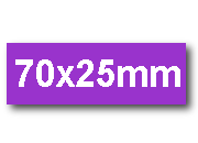 wereinaristea EtichetteAutoadesive. in carta. 70x25mm(25x70mm) Carta.  VIOLA, adesivo Permanente, angoli a spigolo, per ink-jet, laser e fotocopiatrici, su foglio A4 (210x297mm).
