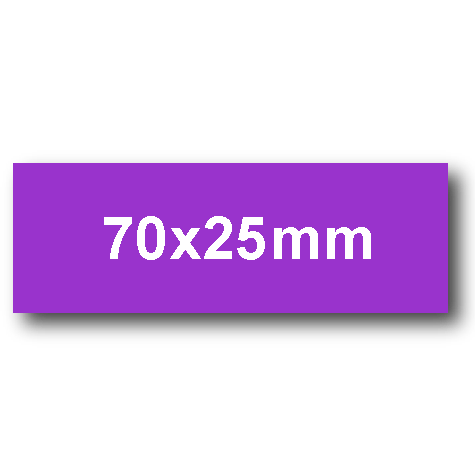 wereinaristea EtichetteAutoadesive. in carta. 70x25mm(25x70mm) Carta.  VIOLA, adesivo Permanente, angoli a spigolo, per ink-jet, laser e fotocopiatrici, su foglio A4 (210x297mm).