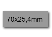 wereinaristea EtichetteAutoadesive, 70x25,4(25,4x70mm) Carta GRIGIO, adesivo Permanente, angoli a spigolo, per ink-jet, laser e fotocopiatrici, su foglio A4 (210x297mm) BRA3054gr