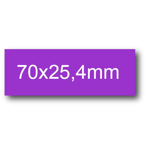 wereinaristea EtichetteAutoadesive, 70x25,4(25,4x70mm) Carta VIOLA, adesivo Permanente, angoli a spigolo, per ink-jet, laser e fotocopiatrici, su foglio A4 (210x297mm).