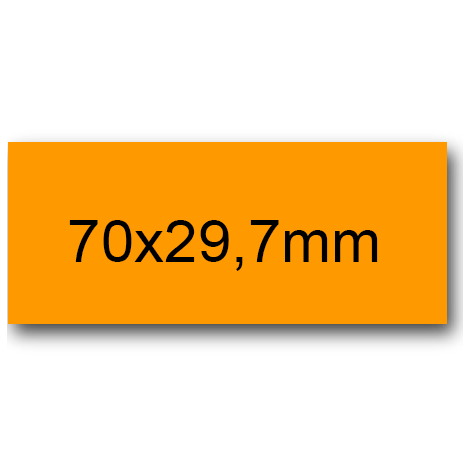 wereinaristea EtichetteAutoadesive, 70x29,7(29,7x70mm) Carta ARANCIONE, adesivo Permanente, angoli a spigolo, per ink-jet, laser e fotocopiatrici, su foglio A4 (210x297mm).