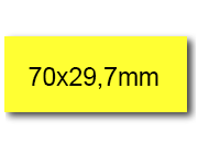 wereinaristea EtichetteAutoadesive, 70x29,7(29,7x70mm) Carta GIALLO, adesivo Permanente, angoli a spigolo, per ink-jet, laser e fotocopiatrici, su foglio A4 (210x297mm).