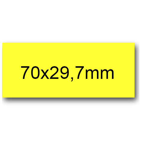 wereinaristea EtichetteAutoadesive, 70x29,7(29,7x70mm) Carta GIALLO, adesivo Permanente, angoli a spigolo, per ink-jet, laser e fotocopiatrici, su foglio A4 (210x297mm).