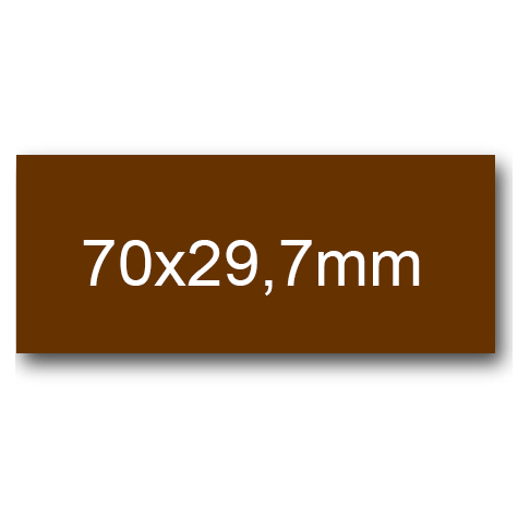 wereinaristea EtichetteAutoadesive, 70x29,7(29,7x70mm) Carta MARRONE, adesivo Permanente, angoli a spigolo, per ink-jet, laser e fotocopiatrici, su foglio A4 (210x297mm).