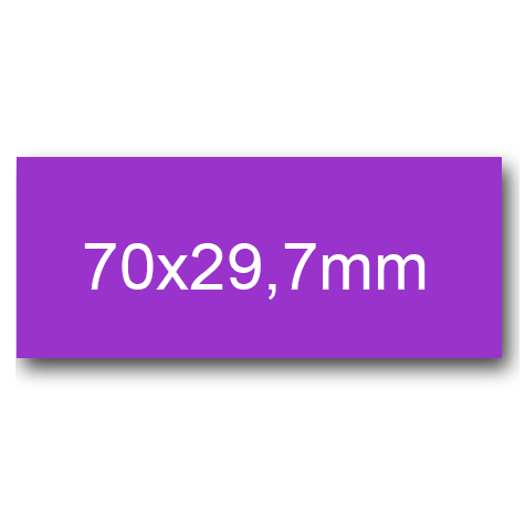 wereinaristea EtichetteAutoadesive, 70x29,7(29,7x70mm) Carta VIOLA, adesivo Permanente, angoli a spigolo, per ink-jet, laser e fotocopiatrici, su foglio A4 (210x297mm).