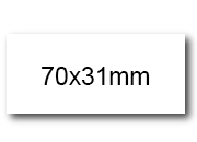 wereinaristea EtichetteAutoadesive, 70x31(31x70mm) Carta BIANCO, adesivo Permanente, angoli a spigolo, per ink-jet, laser e fotocopiatrici, su foglio A4 (210x297mm).