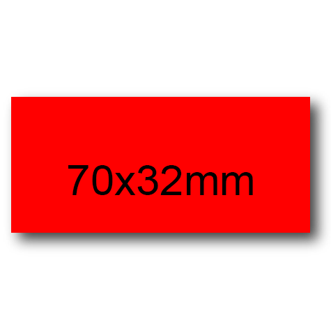 wereinaristea EtichetteAutoadesive, 70x32(32x70mm) Carta ROSSO, adesivo Permanente, angoli a spigolo, per ink-jet, laser e fotocopiatrici, su foglio A4 (210x297mm).
